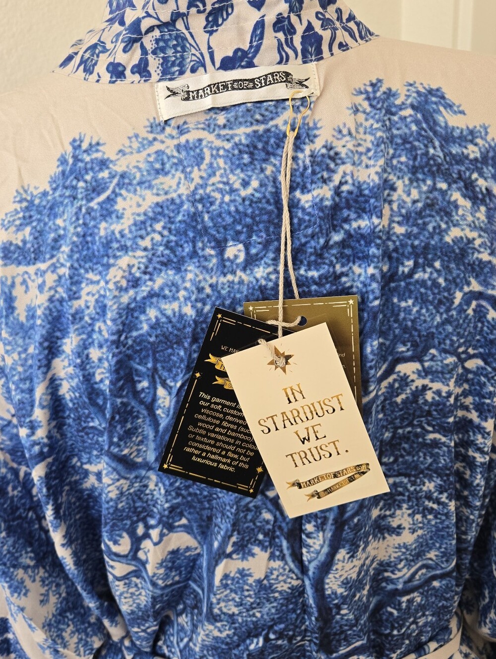 NWT MARKET OF STARS Opera Duster Bamboo Kimono Robe in Let the Light Flowy O/S - Picture 13 of 16